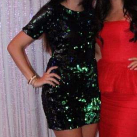 Topshop Sequin Velvet Shift Dress - Picture 8 of 8